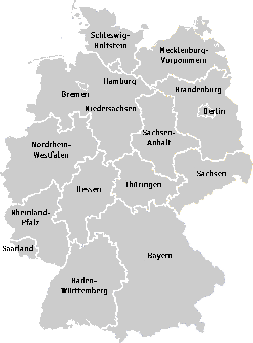 Deutschlandkarte mit Bundeslandgrenzen