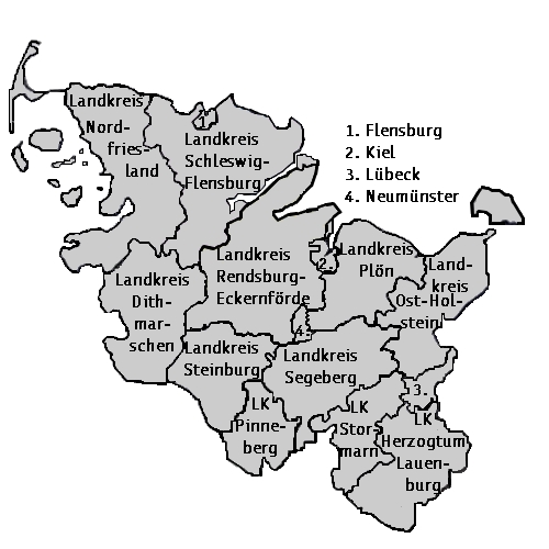 Bundeslandkarte mit Landkreisgrenzen